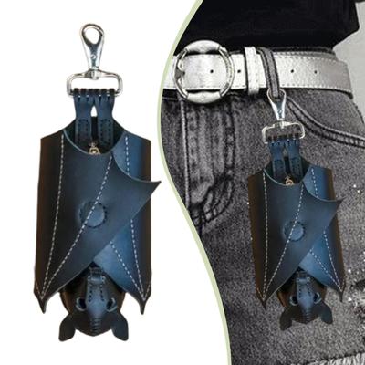 PU Leather Purse Keychain Halloween Gift Cute with Zipper Collection Handmade Keys Cover Change