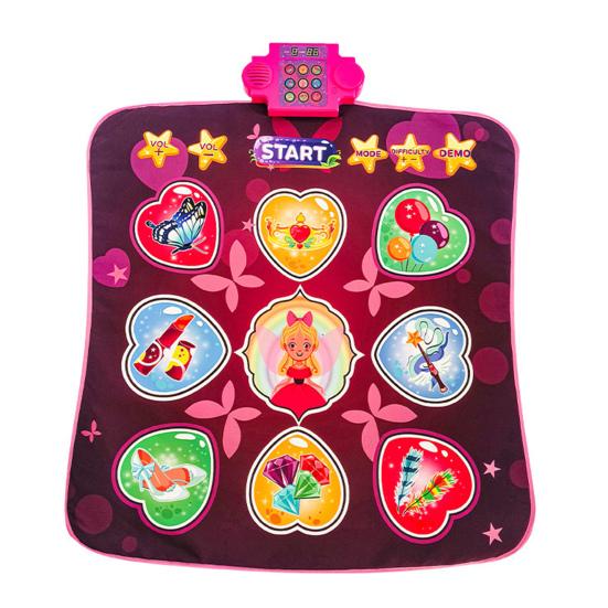 Dance Mat with LED Light Volume Adjustable Built-In Music Game Modes Boys Girls Electronic Light-up Rhythm Step Play Mat Gift Educational Musical Toy