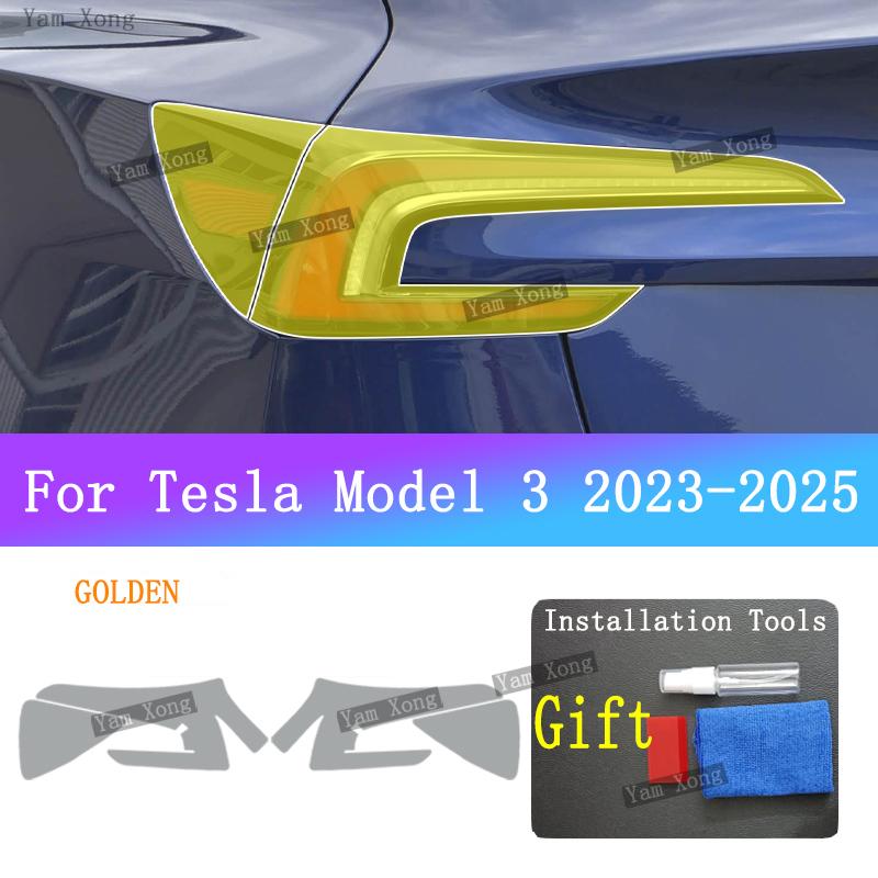 Für Tesla Model 3 Außen Scheinwerfer Rücklicht Transparente Schutzfolie Model 3+ Front Heck Schwarz Verfärbende Folien