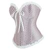 Corset feminino plissado de bolinhas rosa claro, corset longo europeu e americano