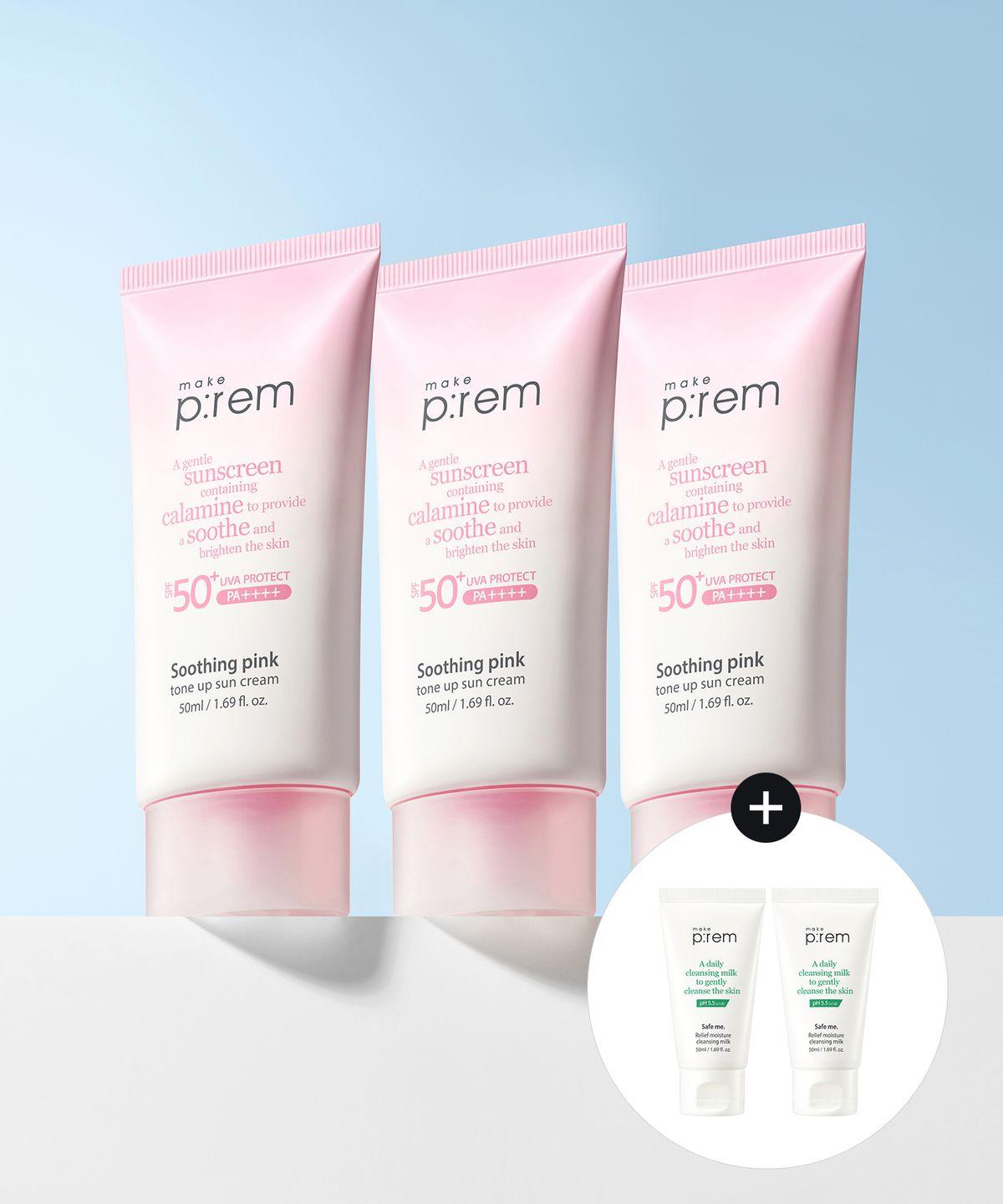 [3-pack] Soothing Pink Tone-Up Sun Cream 50ml