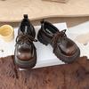 Small Leather Shoes Women's 2025 Spring and Autumn New British Style Heightening Black Versatile Muffin Jk Shoes Platform Casual Loafers