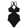 One Piece Swimsuit for Women Cross Front Cut Out Backless Design Slim Fit Swimwear Beachwear