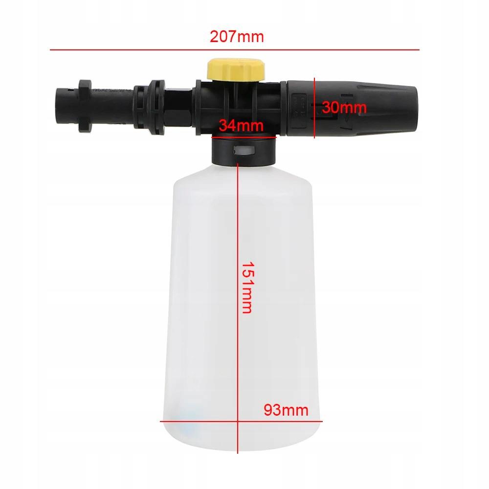 Rosfix Pianownica 750ml Z Mocowaniem Bayonet – Kompatybilna Z Myjkami Kärcher K2-K7 | Regulacja Strumienia | Przezroczysty Zbiornik