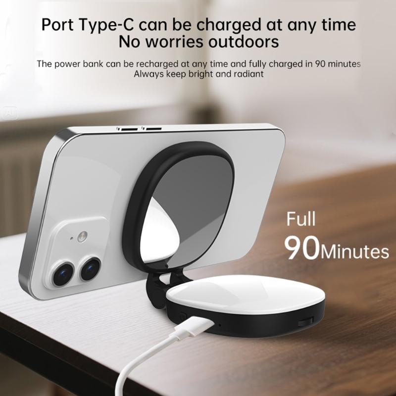 Rechargeable Magnetic LED Circle Light For Smartphone Rotating Angle Individual Portrait Mirror Portable Studio Lighting Type C Charging