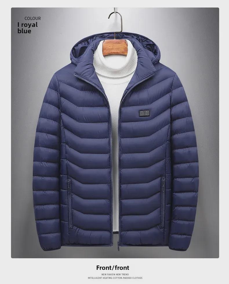 USB-Powered Heated Winter Jacket with Detachable Hood - Smart Temperature Control