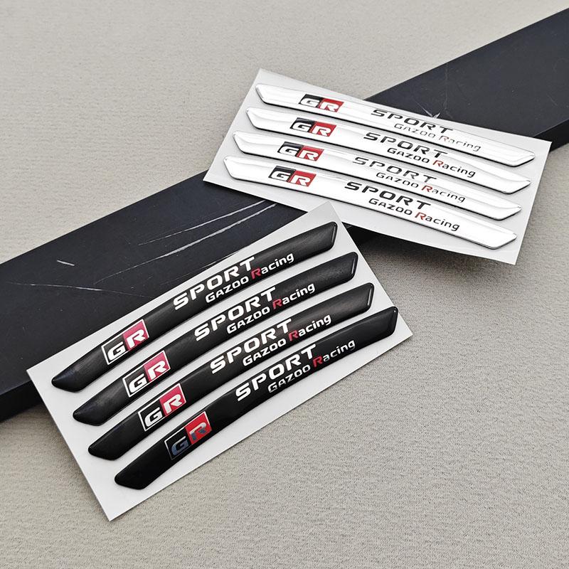 4Pcs Aluminum Car Logo GR Sport Wheel Rim Stickers Badge Emblem For Toyota Gazoo Racing Camry RAV4 Corolla Prado YARiS Hilux