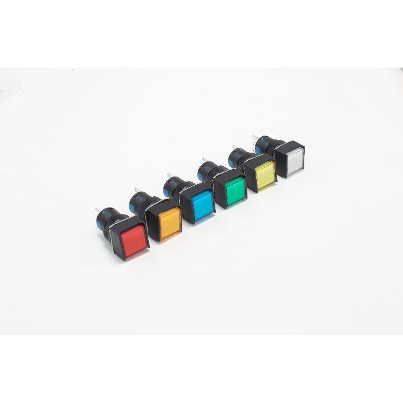Button Switch LA16 Self Locking Reset Rectangle Circle Square Power Supply Contact Push Button Switch Without Light 1NO1NC Switches4
