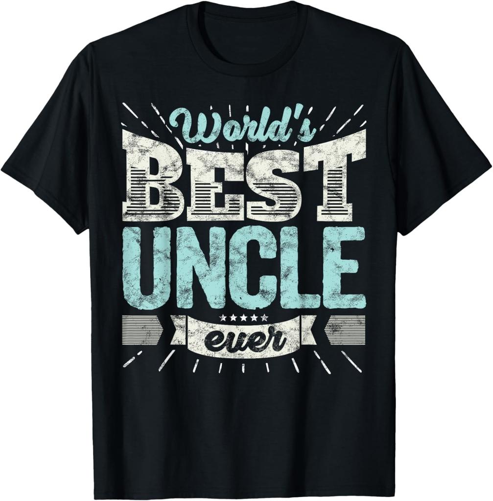 Worlds Best Uncle Ever Vintage Distressed Retro Graphic T Shirt Best Uncle Gift Unisex Casual Cotton Short Sleeve Tee