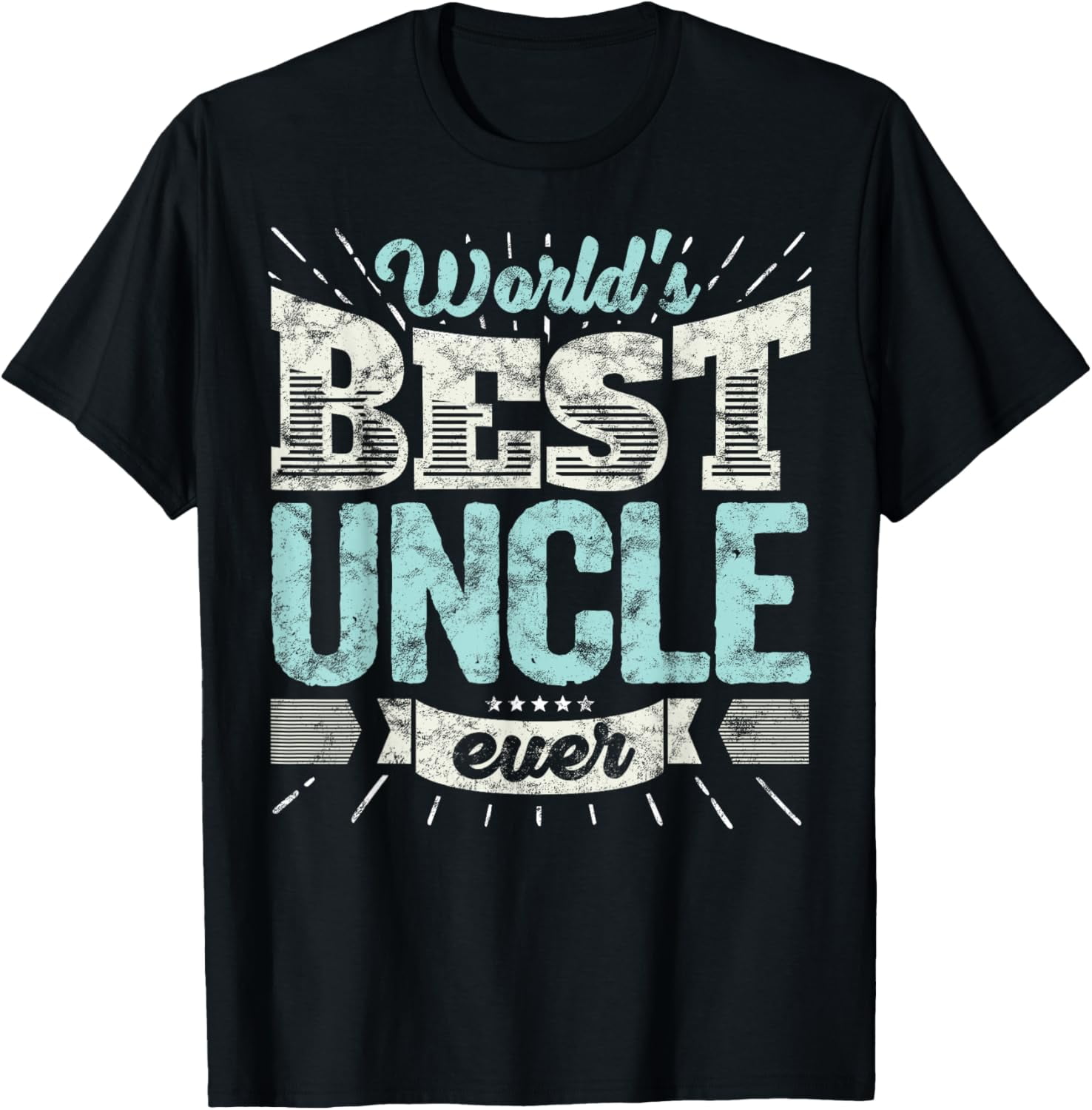 Worlds Best Uncle Ever Vintage Distressed Retro Graphic T Shirt Best Uncle Gift Unisex Casual Cotton Short Sleeve Tee M