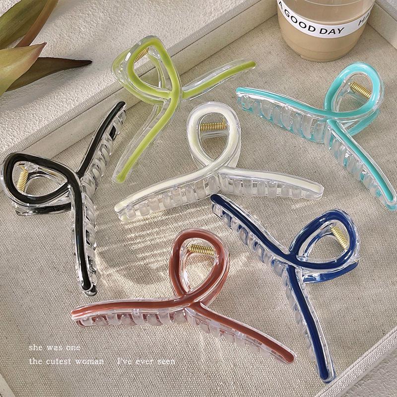 Elegant Large Oil Drip Claw Clip for Women's Hair - High-End Hair Accessories for Buns and Styling.