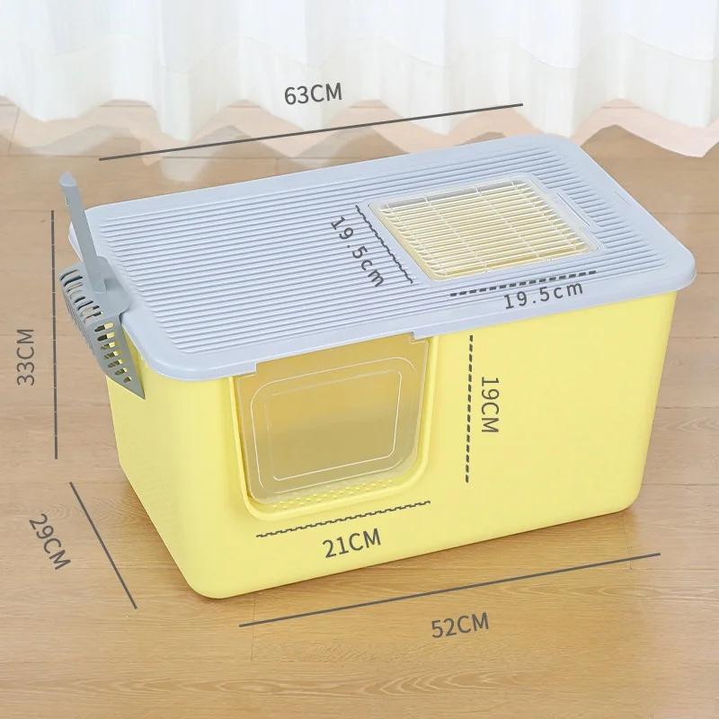 Large Space Pet Cat Litter Box Fully Enclosed Large Anti-splash and Odor-proof Feces Box Totally Closed Cat Toilet Cat Supplies