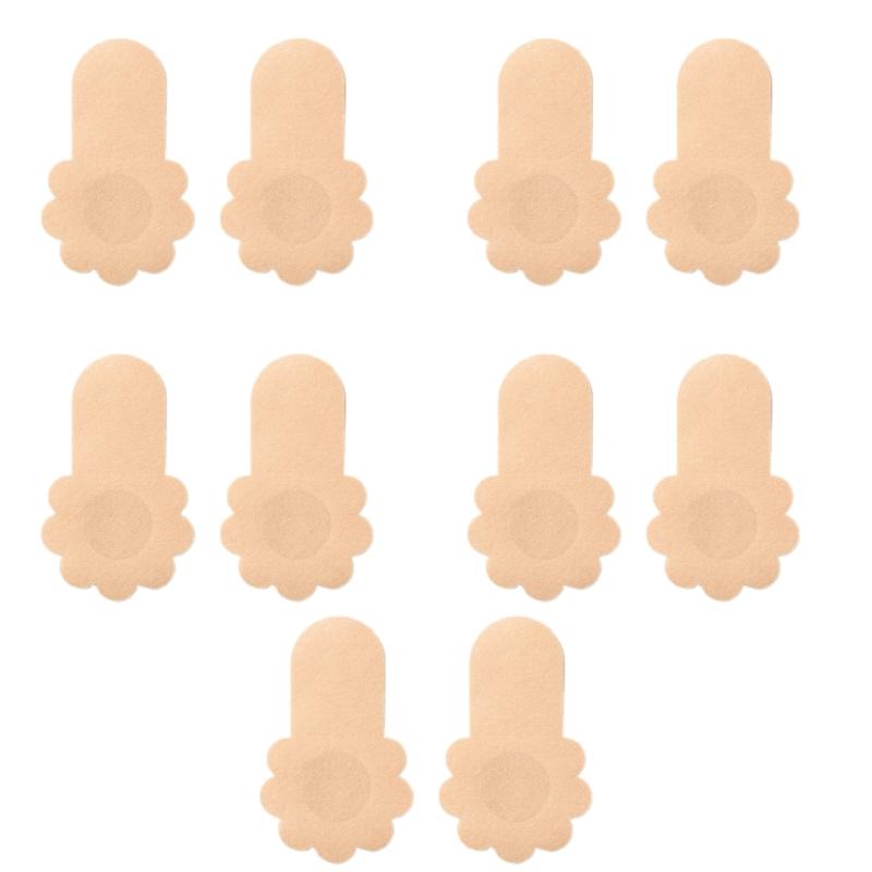 5 Pairs Women Disposable Pasties Nipple Cover with Lift Invisible Push Up Breast Lift Tape Nonwoven Fabric Nipple Petals