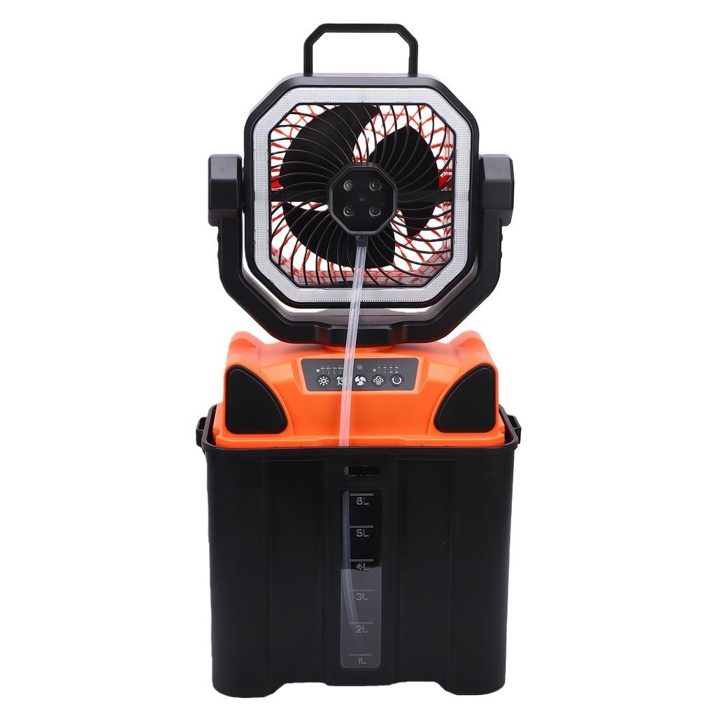 Ventilador de Camping Recargable con Cubo de 6L Luz LED Control Remoto Batería de 20000mAh Ventilador Portátil para Tienda de Camping para