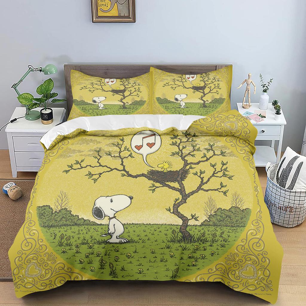 Snoopy Quilt Cover for Teen Kids Bedroom Skin-Friendly Breathable Cute Printed Comforter Warmth Bedding Cartoon New Design