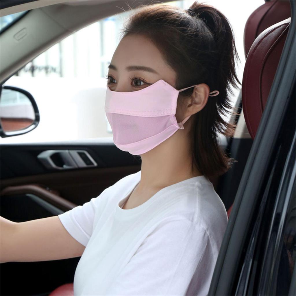 Mesh Ice Silk Face Scarf Elastic Solid Color UV Protection Anti-uv Face Cover Face Mask  Scarves Sunscreen Veil Fishing