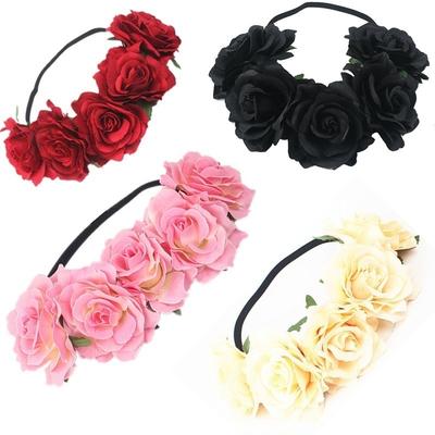 Mädchen Krone Floral Rose Blume Stirnband Haarband Hochzeit Haarkranz Kopfschmuck Haaraccessoires