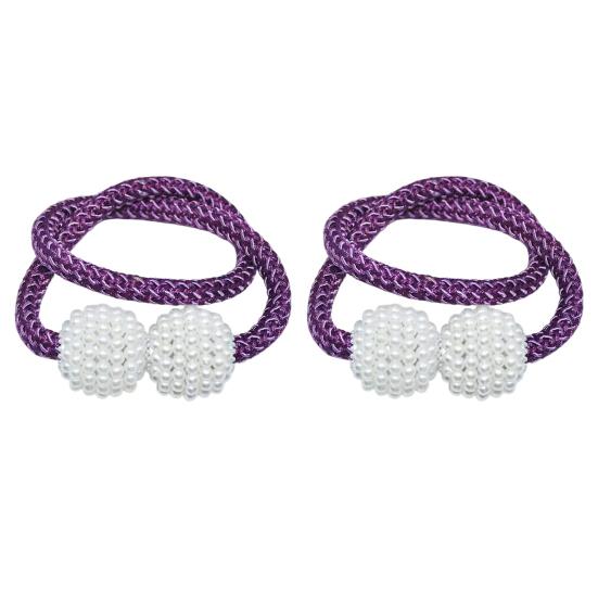 Umbra Studio 1 Pair Faux Pearl Curtain Tiebacks, Elegant Beaded Holdbacks, Woven Rope Decorative Drapery Holders for Living Room Bedroom Kitchen