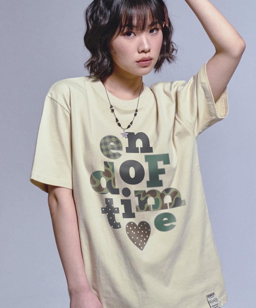 GRAVER [Unisex] Camo End Of Time Short Sleeve T-Shirt_4 Colors