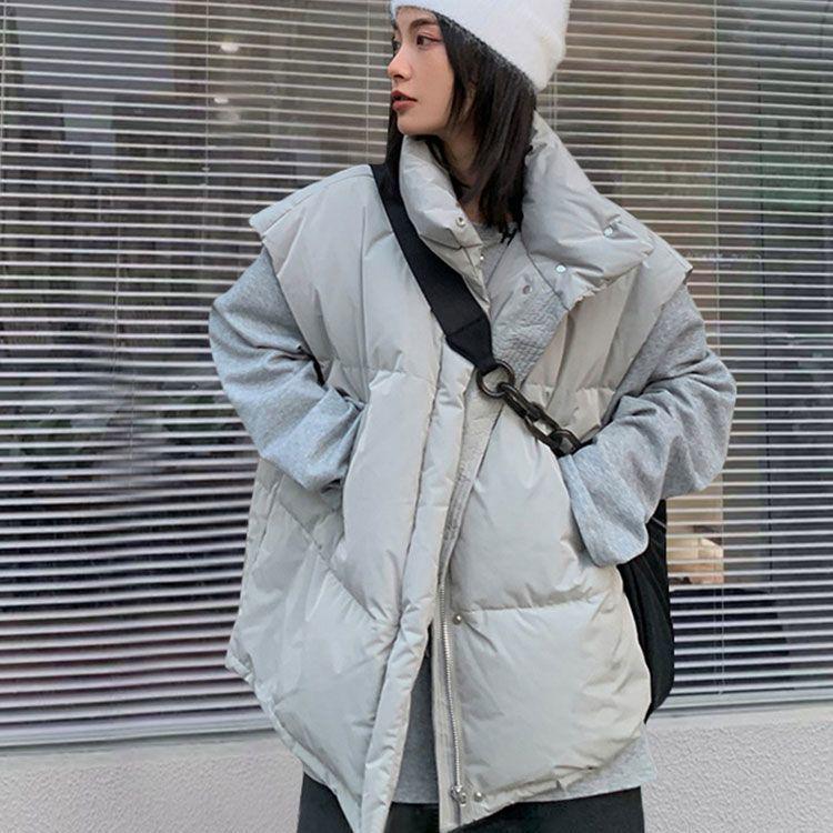 

Женский пуховый жилет средней длины - Мода Осень/Зима, Корейский стиль и Европейский дизайн M (suggested weight: 85-105 jin) серый