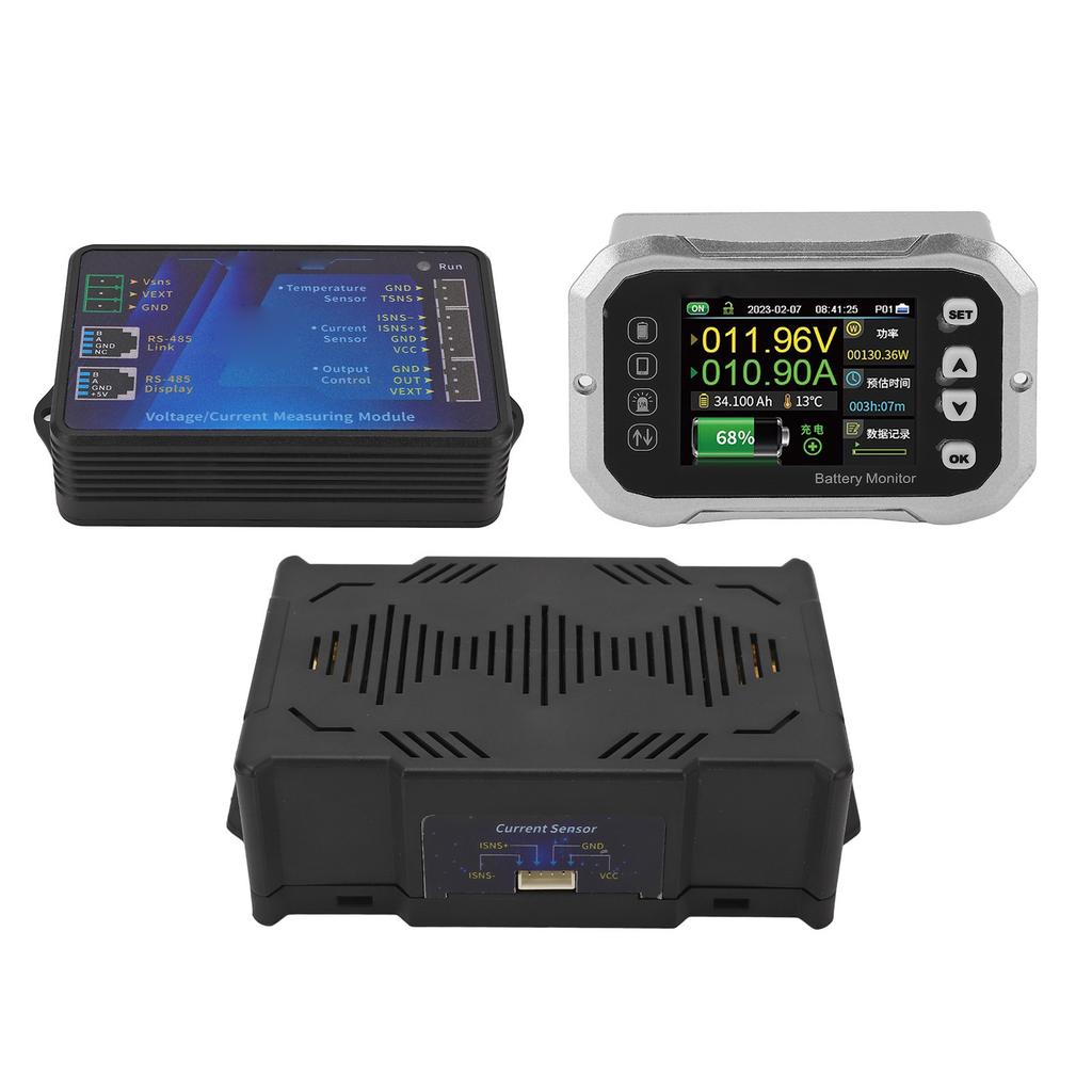 Smart Battery Monitor 600A RV Car Battery Tester 2.4in LED Display for Maintenance