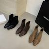 In the autumn and winter of 2025, the new retro small short boots for women, Korean spice girls show thinness, foreign style, square head, thin boo