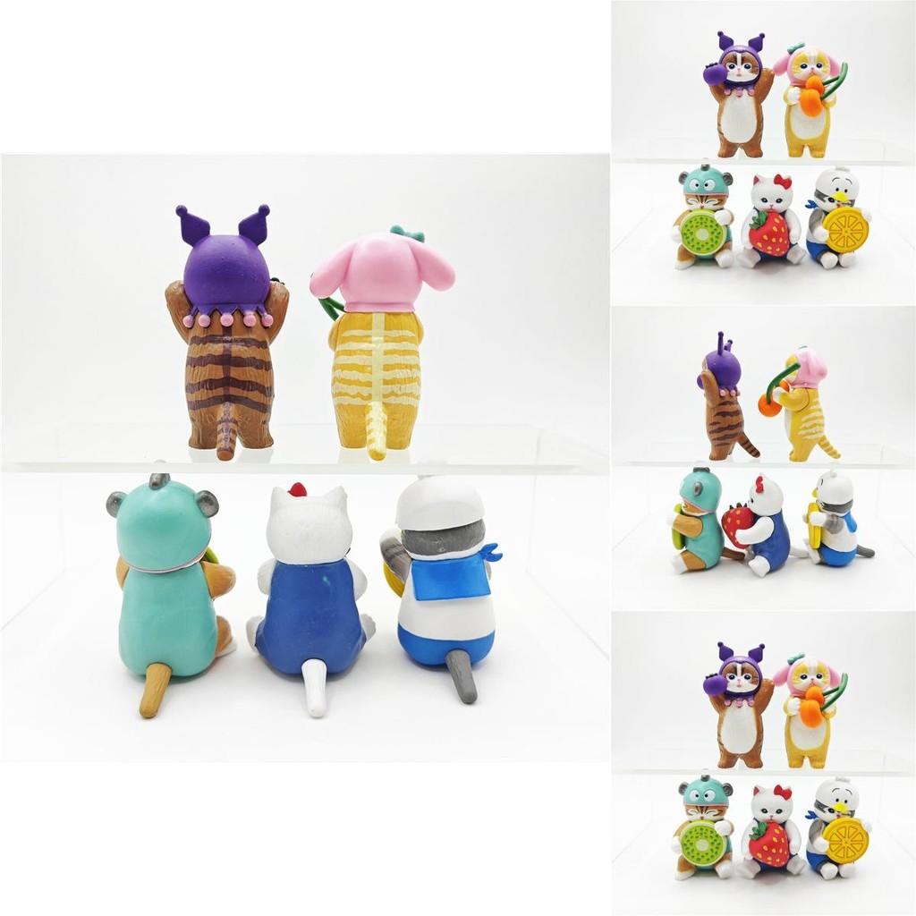 Adorable Fruity Cat Figurines Pvc Collectible Toys Blind Box Gashapon Figures
