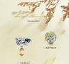 Silver Ziyun S925 Red Passion Maple Leaf Beads Fashion Oil Drop Leaf DIY Jewelry Accessories BSC335