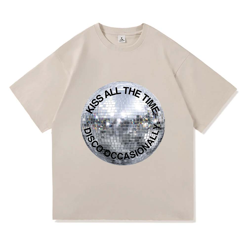 Kus de hele tijd. Disco Occasional Album Grafische T-shirts 2026 Nieuw Zangers Ontwerp Print T-shirt Ronde Hals Korte Mouw Mannen Shirt