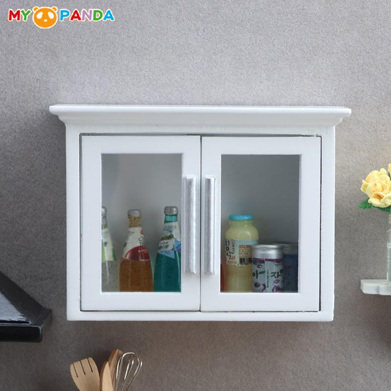 1:12 Dollhouse Miniature Scene Wall Cabinet Shelf Figure Dollhouse Furniture Decoration Micro Scene Building Props
