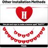 Happy Valentines Day Felt Banner No DIY Valentines Day Banner Pre-Strung Valentine's Day Felt Heart Garland for Valentine's Day Decorations