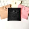 In-Stock Black Velvet Double-Sided Necklace Storage Bag with Snap Closure Flap
