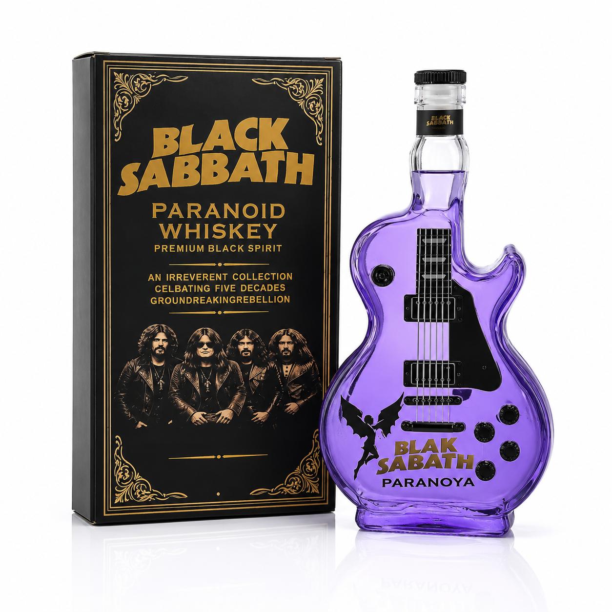Black Sabbath Guitar Shaped Glass Decanter