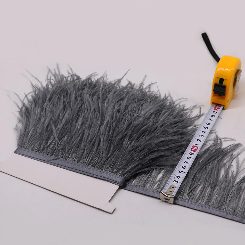 Feder1Meter Bunte Natürliche Straußenfedern Fransenbesatz 8-10CM 10-15CM Band Feder für Haare Kleidung Hochzeitsdekoration Nähbesatz