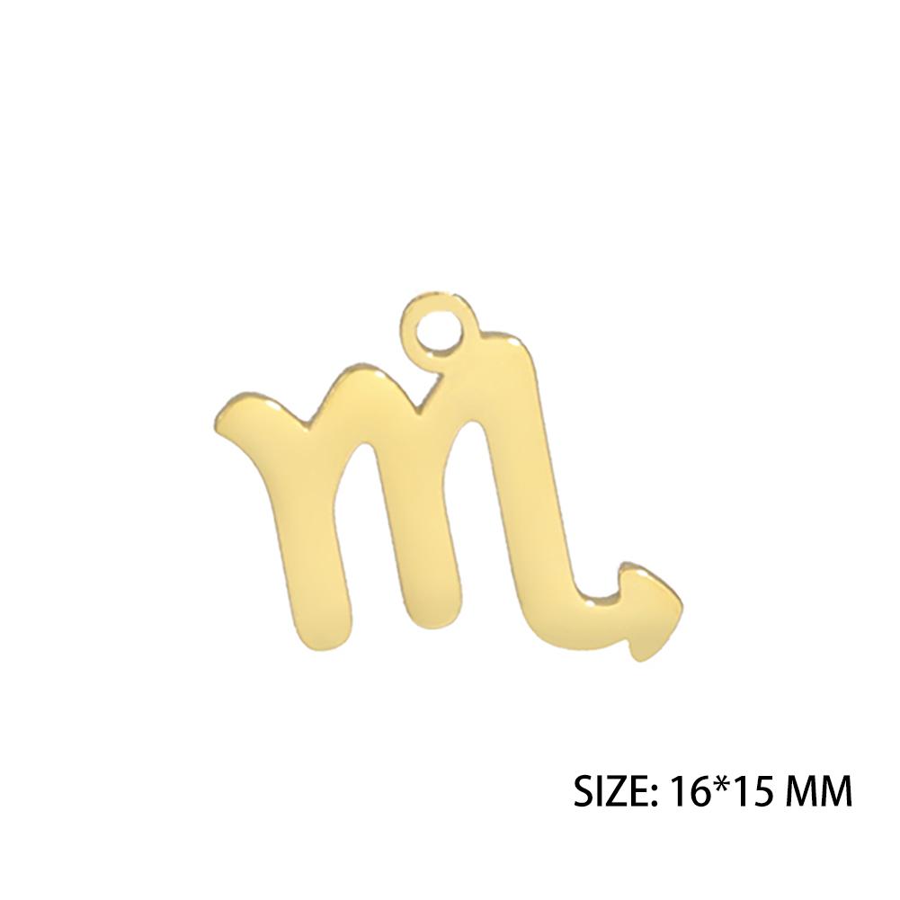 12pcs/lot Stainless Steel Zodiac Charms Horoscope Astrological Sign DIY Pendant for Necklace Bracelet Jewelry Making