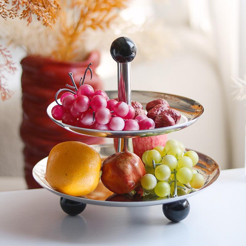 Light Luxury Double-layer Snack Rack Afternoon Tea Display Rack Dessert Rack Multi-layer Cake Plate Snack Plate Fruit Plate Decoration
