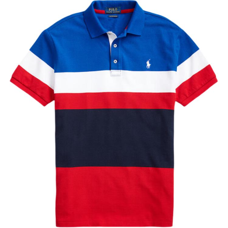 

Polo Ralph Lauren Рубашка-поло с коротким рукавом, вышитым логотипом Pony, в стиле колор-блок, мужские топы, многоцветный 710780947-001 XS