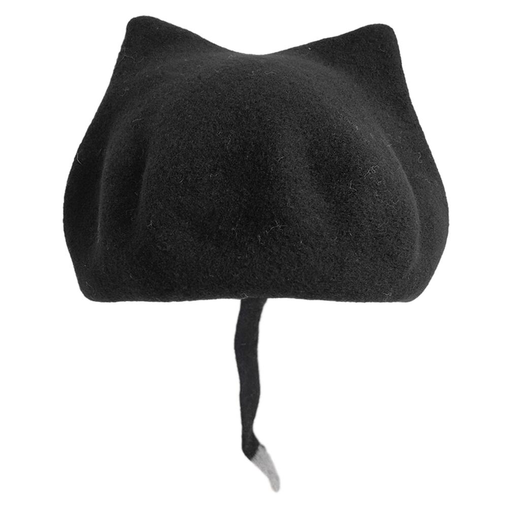 Girls Woman Cat Ear Berets Artist Painter Hat Subculture Adult Adjustable French Hat for Camping Shopping Traveling