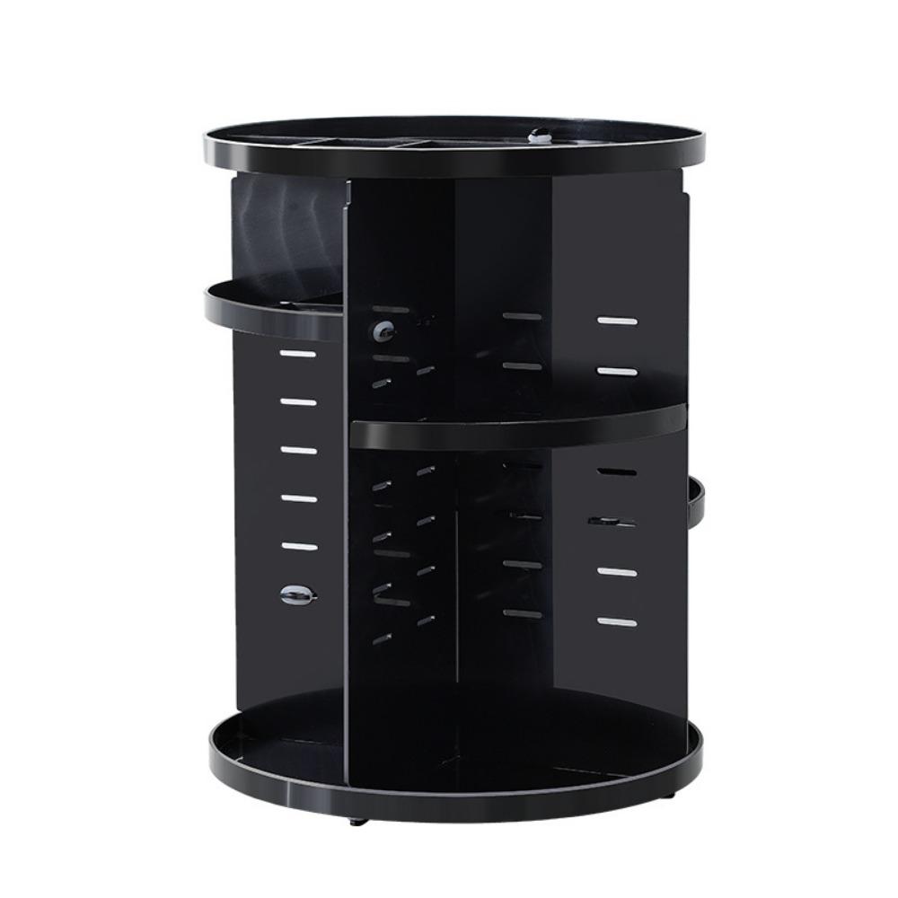 

Space Saving Rotating Display Stand Adjustable Cosmetic Storage Box Desktop Storage Rack Bedroom чёрный