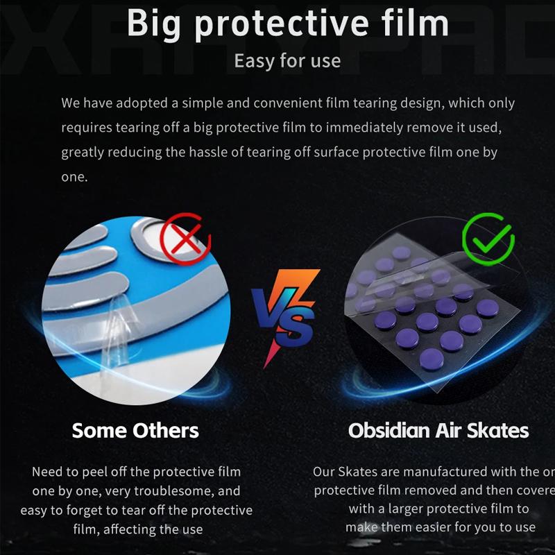 For X-Raypad Mouse Foot Skates Feet Purple Round Dots Pads Ptfe Anti Collapse Wear Resistant Diy Mice Glide Feet
