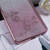 KADEM For Samsung Galaxy A12 Gradient Glitter Case Flower Pattern Rhinestone TPU Phone Cover