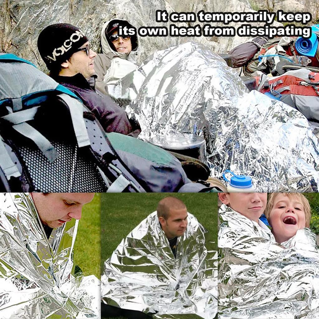 10 pz Coperta Termica di Emergenza da Esterno Sopravvivenza Primo Soccorso Kit di Soccorso Militare Antivento Impermeabile Foglio Termico Per Campeggio