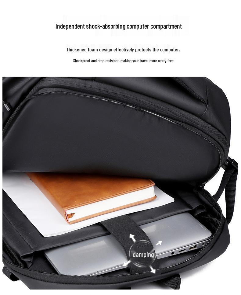 Herren Modischer erweiterbarer Business-Rucksack mit großem Fassungsvermögen für Laptops