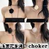 Black and White Flower Necklace Rose Choker Neck Flower Neckband Necklace Female Neck Collar Camellia Clavicle Chain
