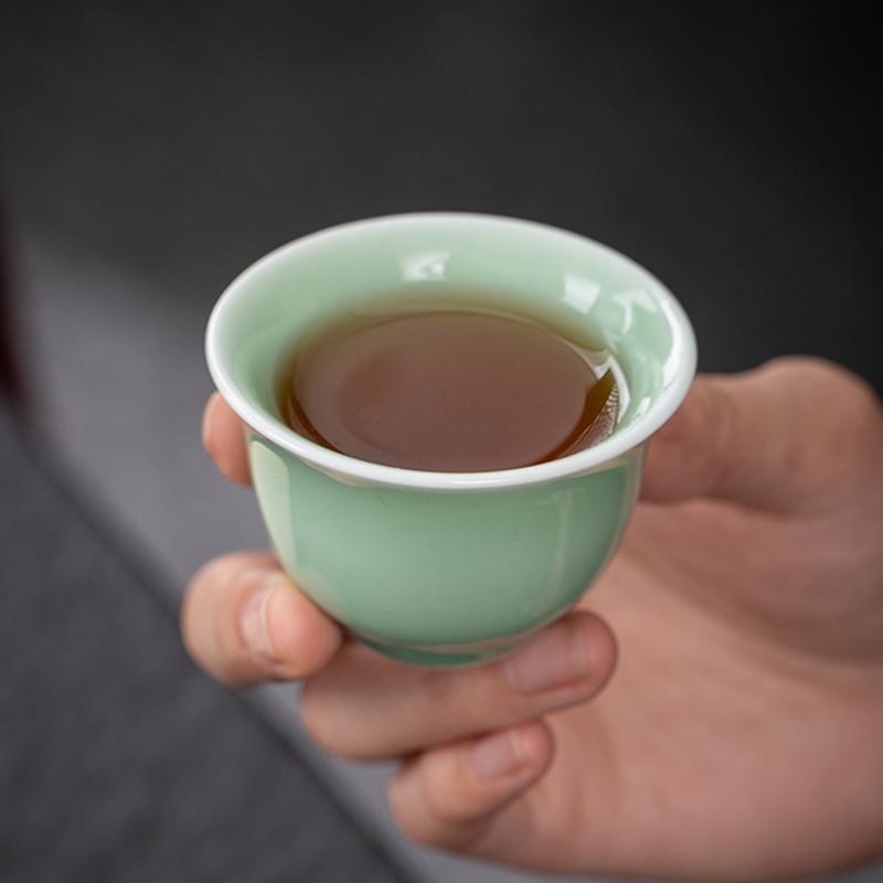 Celadon Kung Fu Tea Cup Set, Ceramic Master Cup, 6 Pcs Pack
