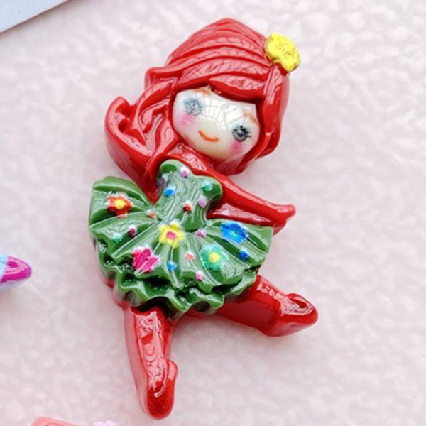 10 Pcs New Kawaii Resin Cartoon Ballet Girl Resin Scrapbook Diy Jewelry Children Gift Hairpin Accessorie
