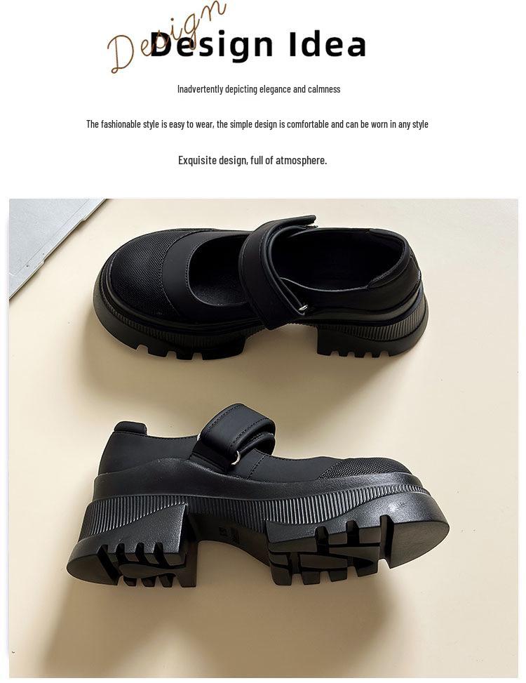 Damskie Czarne Retro Buty Mary Jane na Platformie, Styl Francuski Lato 2024 z Grubymi Obcasami do Spódnic