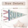 Coastal Granddaughter Room Decor, Surf Pennant Felt Banners Flags, Nautical Coastal Ocean Nursery Wall Hanging Banner for Toddler Girls Room Bedroom