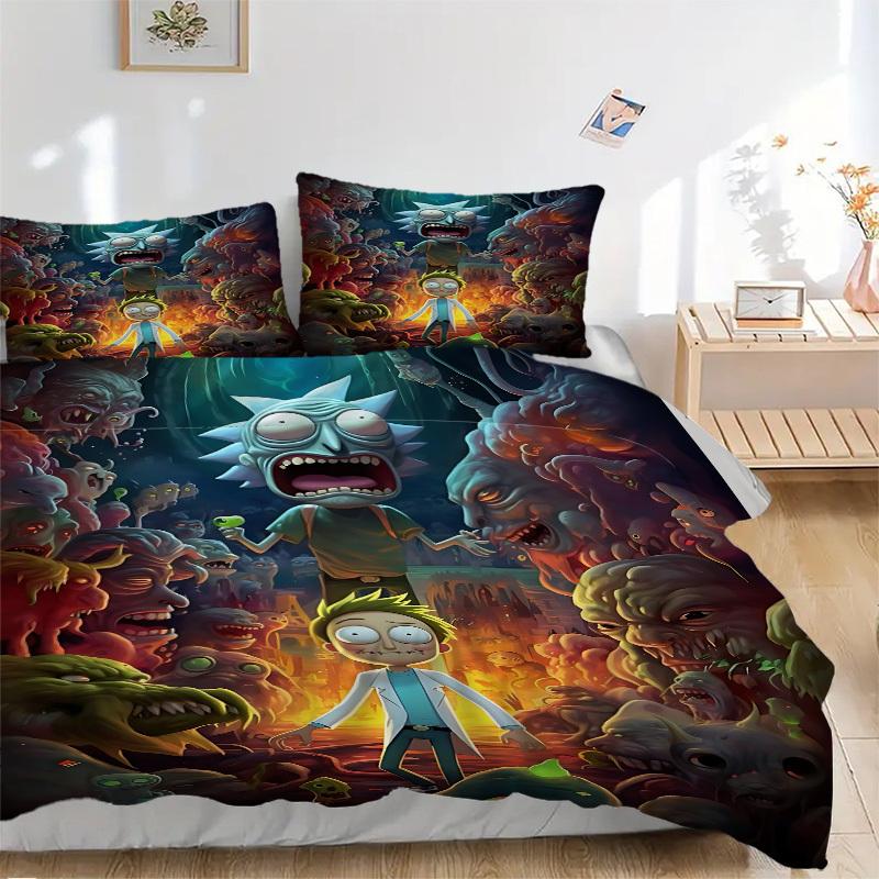 

3pcs Rick and Morty Cover Set,Soft Comfortable Duvet Cover,Guest Room (1*Duvet Cover + 2*Pillowcases, Without Core) yy251024188 135x200cm