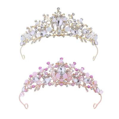 Kinderkrone Diadem Prinzessin Kleines Mädchen Rosa Geburtstagsgeschenk Koreanischer Stil Niedliches Haarband Kristallkrone